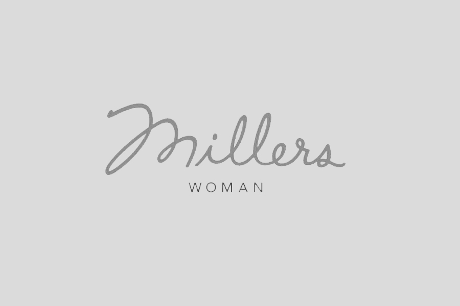 Millers woman black and white logo