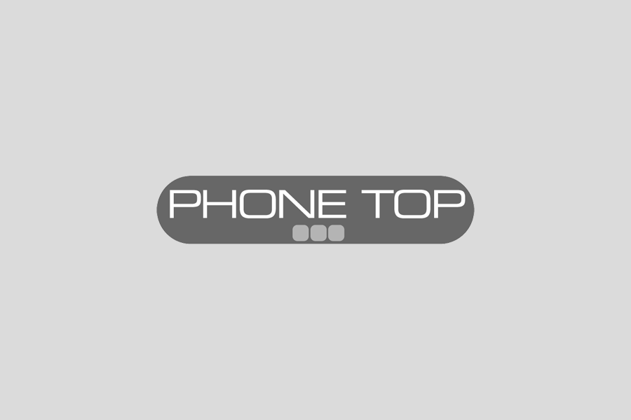 phone top black and white logo