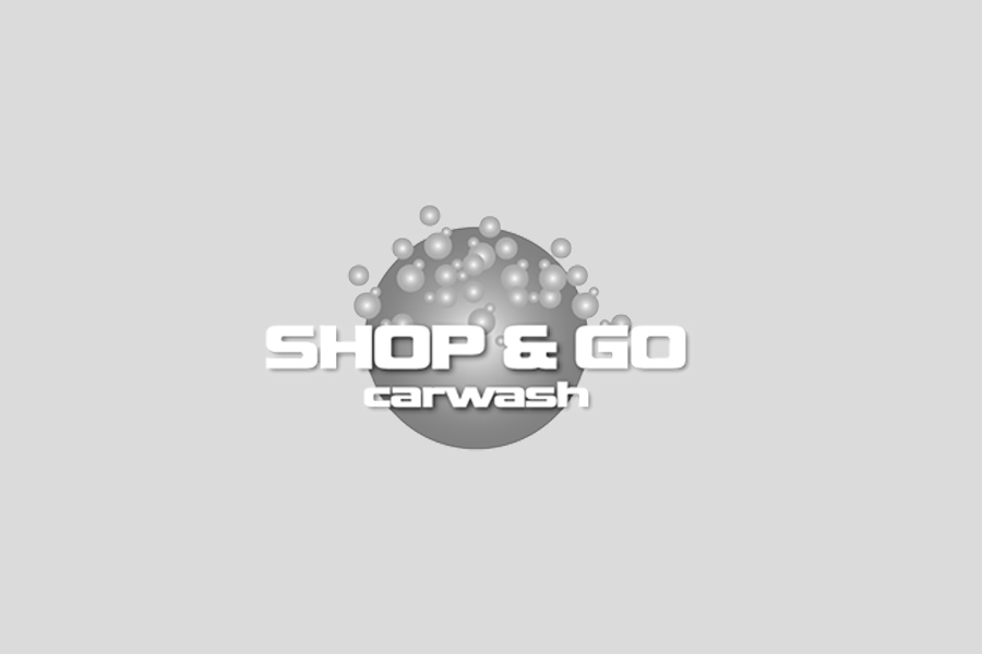 shp n go carwash spec black and white logo